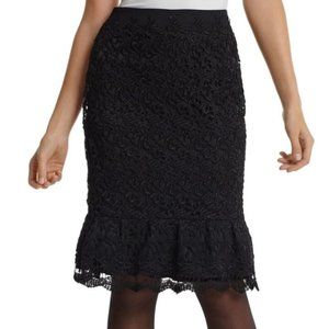 Black Midi pencil Skirt Lace Size 12